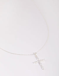 Sterling Silver Cubic Zirconia Cross Necklace - link has visual effect only