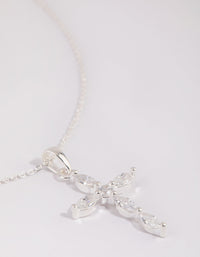 Sterling Silver Cubic Zirconia Cross Necklace - link has visual effect only