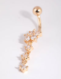 Gold Surgical Steel Flower Belly Bar - link has visual effect only