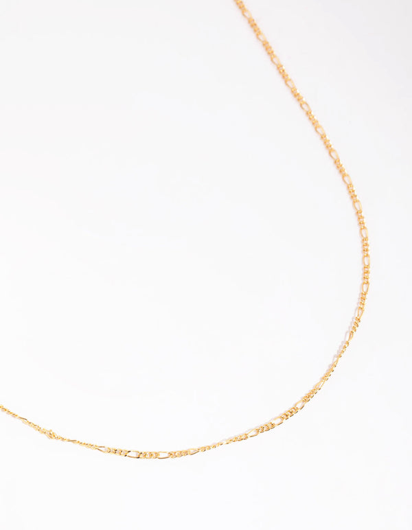 Gold Plated Medium Figaro Necklace