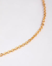 Gold Plated Short Plain Chain Necklace - link has visual effect only
