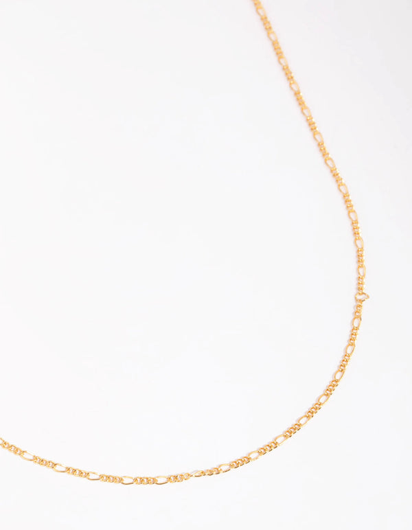 Gold Plated Short Figaro Necklace