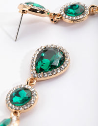 Green Diamante Circle & Teardrop Earrings - link has visual effect only