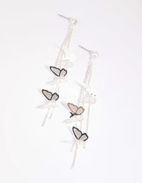 Silver Butterfly Drop Earrings - link has visual effect only