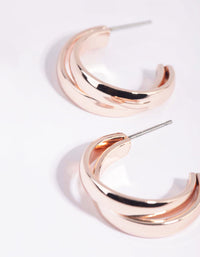 Rose Gold Double Hoop Earrings - link has visual effect only