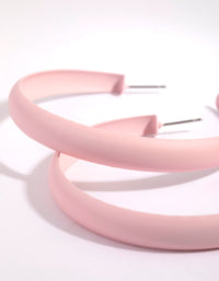 Matte Pink Hoop Earrings - link has visual effect only