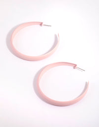 Matte Pink Hoop Earrings - link has visual effect only