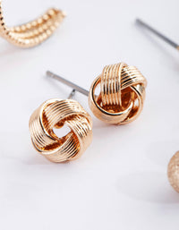 Gold Classic Stud & Huggie Earring 8-Pack - link has visual effect only