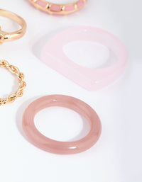 Pink Acrylic Heart Ring Pack - link has visual effect only