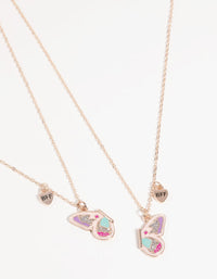 Kids Butterfly Best Friend Necklace Set - link has visual effect only