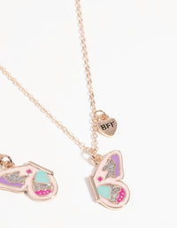 Kids Butterfly Best Friend Necklace Set - link has visual effect only