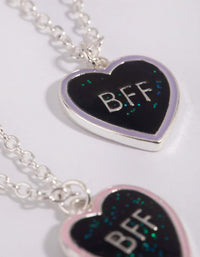 Kids Mood Heart Best Friend Necklace Set - link has visual effect only