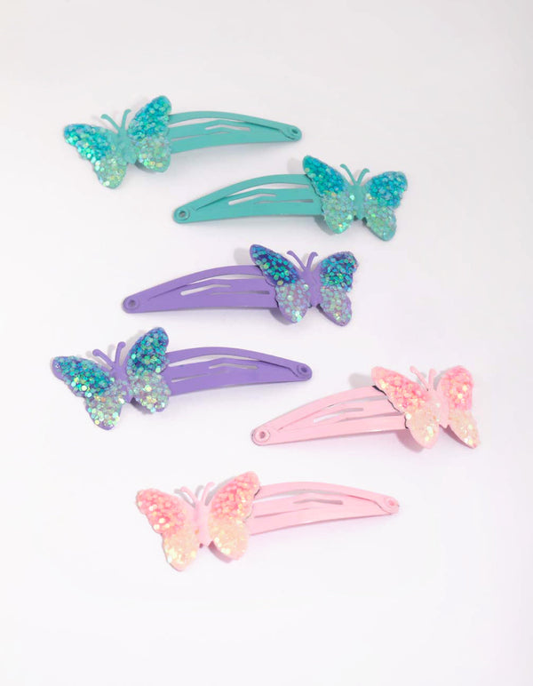 Kids Butterfly Snap Clip 6-Pack
