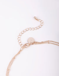 Rose Gold Round Bezel Layered Necklace - link has visual effect only