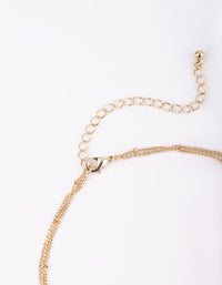 Gold Round Bezel Layered Necklace - link has visual effect only