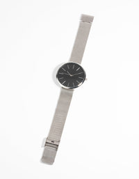 Rhodium Statement Face Mesh Watch - link has visual effect only