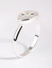 Silver Star and Diamante Signet Ring - link has visual effect only