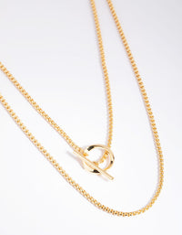 Gold Plated Rope Chain Fob Necklace - link has visual effect only