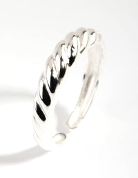 Sterling Silver Croissant Rope Ring - link has visual effect only