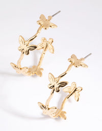 Gold Plated Butterfly Hoop Earrings - link has visual effect only