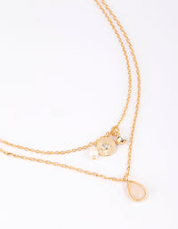 Gold Plated Charm Necklace Set - link has visual effect only