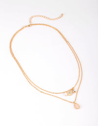 Gold Plated Charm Necklace Set - link has visual effect only