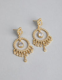 Gold Cubic Zirconia Pear Drop Earrings - link has visual effect only