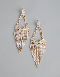 Gold Cubic Zirconia Chandelier Earrings - link has visual effect only