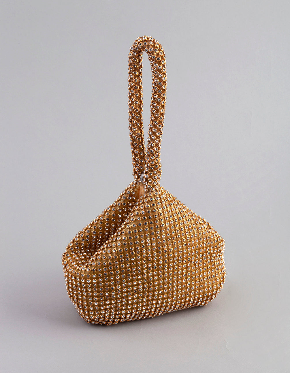 Gold Diamante Triangular Purse