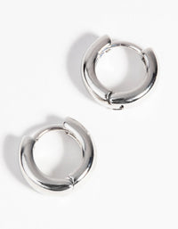 Silver Chunky Huggie Hoop Earrings - link has visual effect only