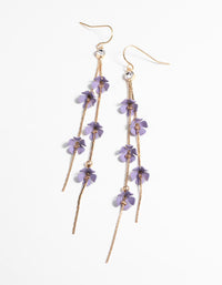 Gold and Lilac Flower Earrings - link has visual effect only
