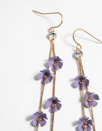 Gold and Lilac Flower Earrings - link has visual effect only