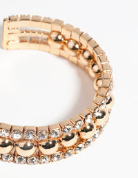 Gold Diamante Cuff Bracelet - link has visual effect only