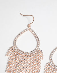 Rose Gold Diamante Drop Earrings - link has visual effect only
