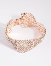 Rose Gold Diamante Statement Bracelet - link has visual effect only