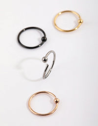 Titanium Plain Nose Ring 4-Pack - link has visual effect only