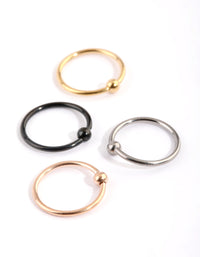 Titanium Plain Nose Ring 4-Pack - link has visual effect only