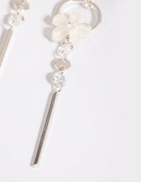 Silver Flower Drop Earrings - link has visual effect only