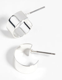Silver Thick Hoop Earrings - link has visual effect only