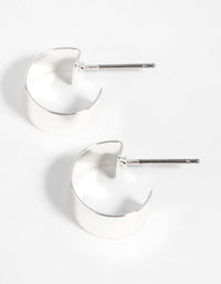 Silver Thick Hoop Earrings - link has visual effect only