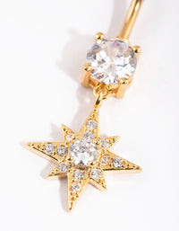 Gold Plated Titanium Star Belly Bar - link has visual effect only