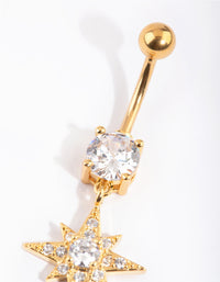Gold Plated Titanium Star Belly Bar - link has visual effect only