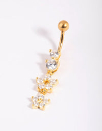 Gold Plated Titanium Flower Belly Bar - link has visual effect only