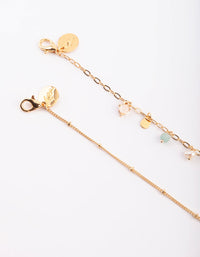 Gold Plated Charm Anklet with Semi-Precious Stones - link has visual effect only