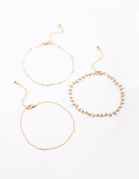Gold Plated Dainty Anklet Pack - link has visual effect only