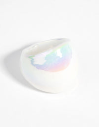 White Marble Glass Ring - link has visual effect only
