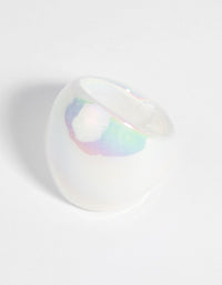 White Marble Glass Ring - link has visual effect only