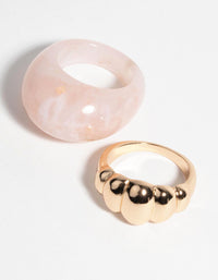 Brown Crescent Ring Set - link has visual effect only