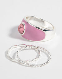 Pink Enamel Ring Pack - link has visual effect only