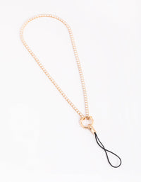 Gold Cubic Zirconia Phone Chain - link has visual effect only
